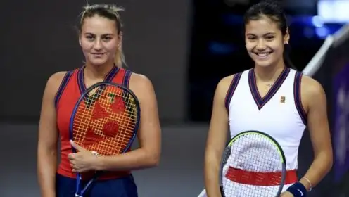 L-R: Marta Kostyuk and Emma Raducanu