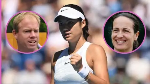 Pictured: Emma Raducanu, Mark Petchey, and Jane O'Donoghue.