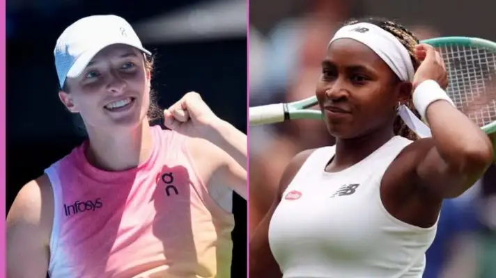 L-R: Iga Swiatek and Coco Gauff.