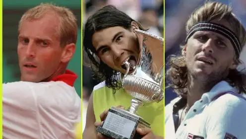 Pictured: Thomas Muster, Rafael Nadal and Bjorn Borg