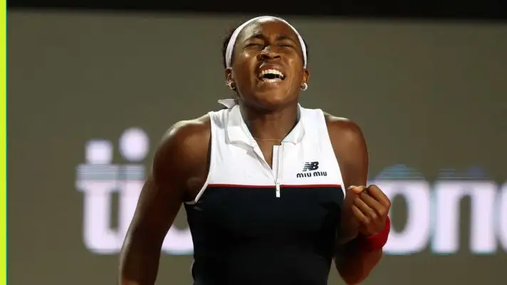 Pictured: A delighted Coco Gauff