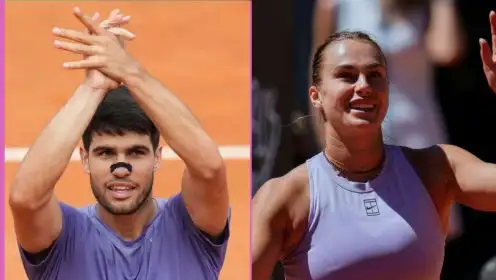 Pictured: Carlos Alcaraz and Aryna Sabalenka.