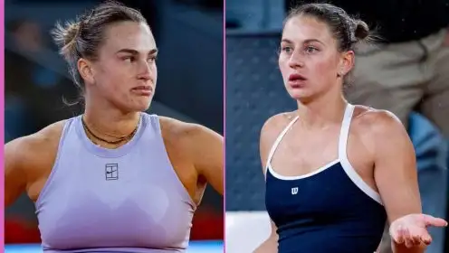 Pictured: Aryna Sabalenka and Marta Kostyuk