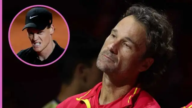 Pictured: Carlos Moya with Jannik Sinner inset