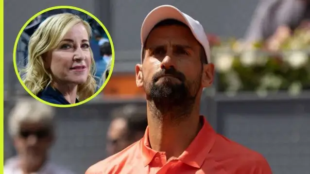 Pictured: Novak Djokovic and Chris Evert