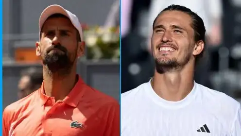 L-R: Novak Djokovic and Alexander Zverev.