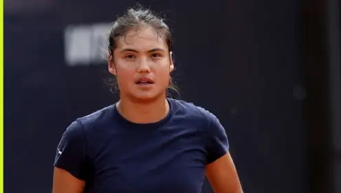 Pictured: Emma Raducanu takes a breather