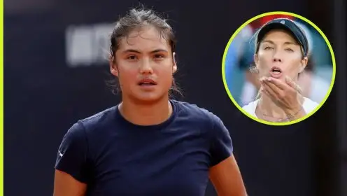 Pictured: Emma Raducanu with Danielle Collins