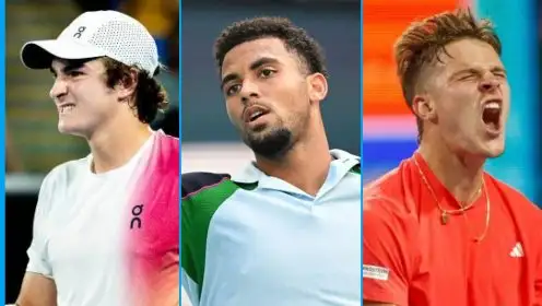 L-R: Joao Fonseca, Arthur Fils, and Jakub Mensik.