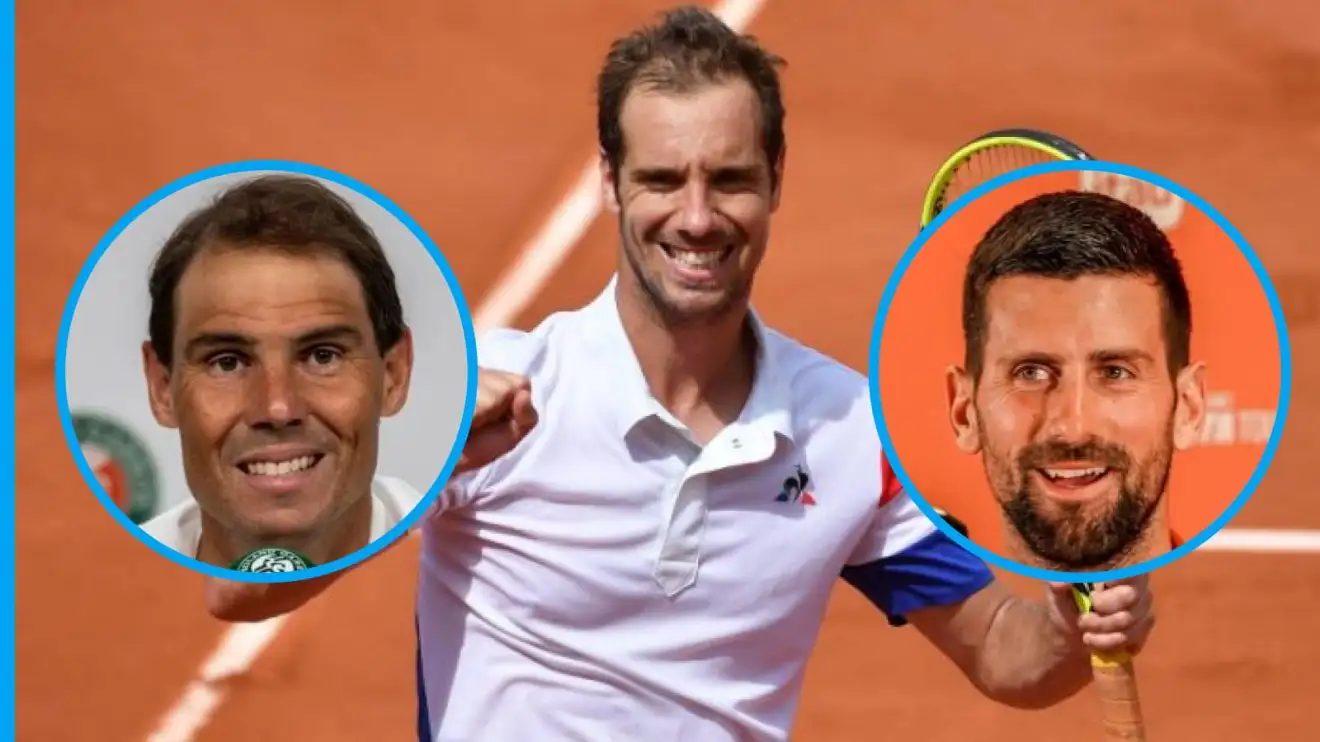 Pictured: Richard Gasquet, Novak Djokovic, and Rafael Nadal.