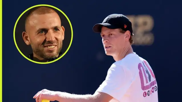 Jannik Sinner alongside Dan Evans inset