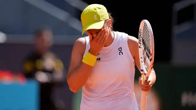 A disappointed Iga Swiatek at the 2025 Madrid Open