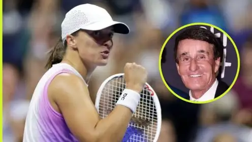 Pictured: Iga Swiatek and Rick Macci.