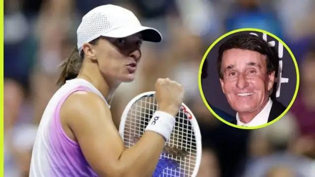 Pictured: Iga Swiatek and Rick Macci.