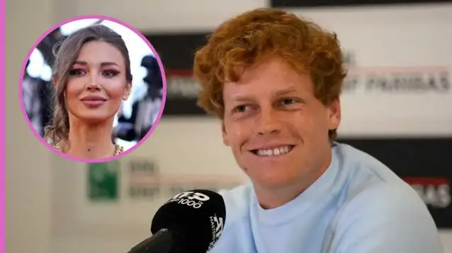 Pictured: Jannik Sinner with Lara Leito inset