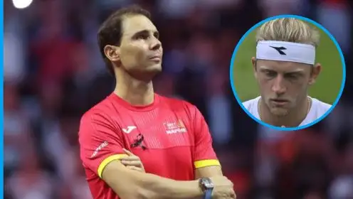Pictured: Rafael Nadal and Alejandro Davidovich Fokina.