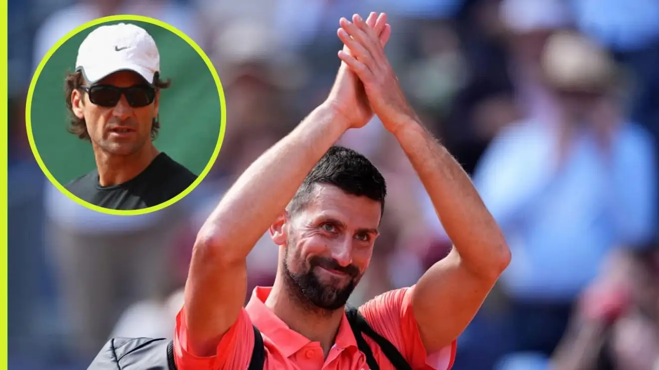 Pictured: Novak Djokovic and Carlos Moya