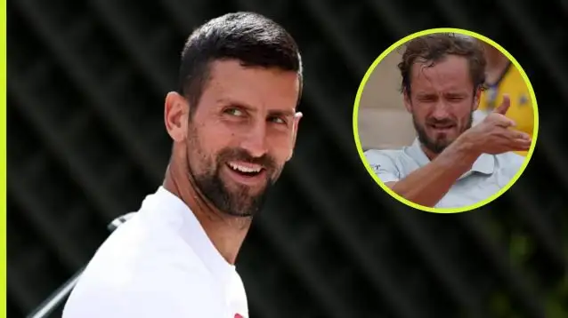 Pictured: Novak Djokovic and Daniil Medvedev