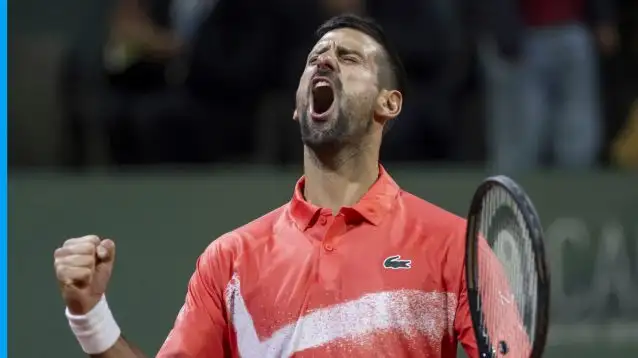 Novak Djokovic celebrates his win