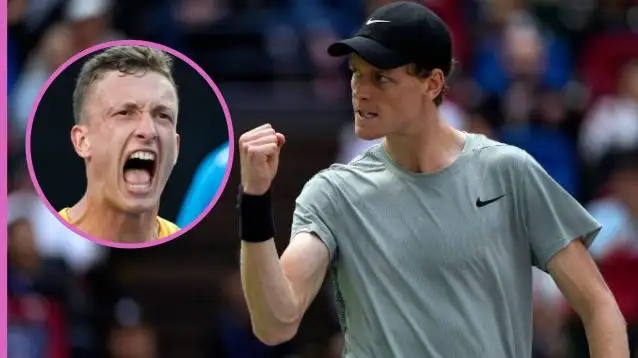 Pictured: Jannik Sinner and Jiri Lehecka.