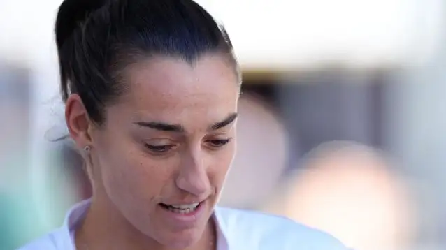 Caroline Garcia looking down