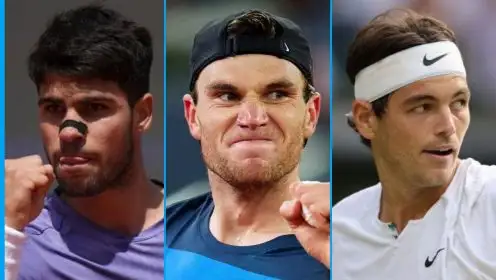 L-R: Carlos Alcaraz, Jack Draper, Taylor Fritz.