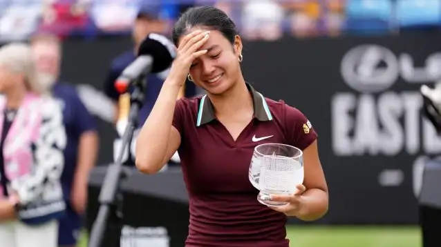 Pictured: Alex Eala after her Eastbourne Open final defeat.