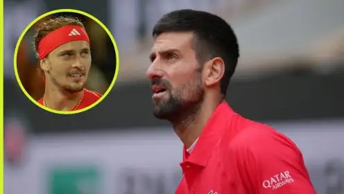 Pictured: Novak Djokovic and Alexander Zverev