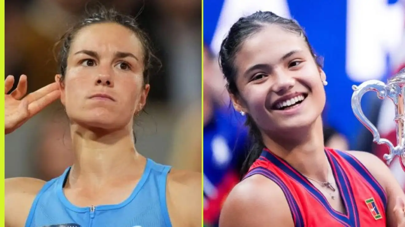 Pictured: Lois Boisson and Emma Raducanu.