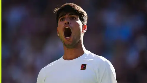 Carlos Alcaraz reacts