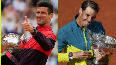 L-R: Novak Djokovic and Rafael Nadal.