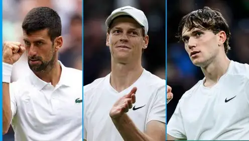 L-R: Novak Djokovic, Jannik Sinner, & Jack Draper.