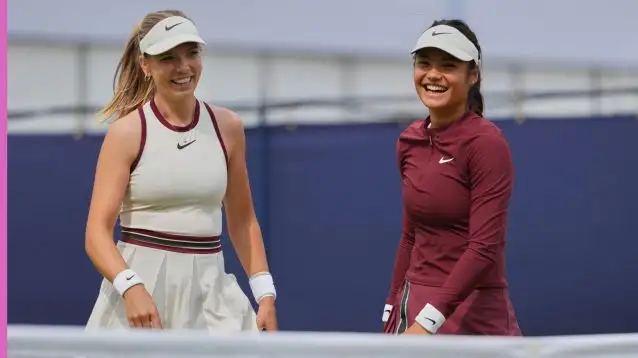 Pictured: Katie Boulter and Emma Raducanu