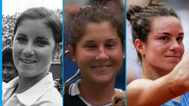 L-R: Chris Evert, Monica Seles, and Lois Boisson.