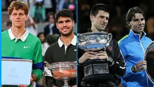 L-R: Jannik Sinner & Carlos Alcaraz, Novak Djokovic & Rafael Nadal.