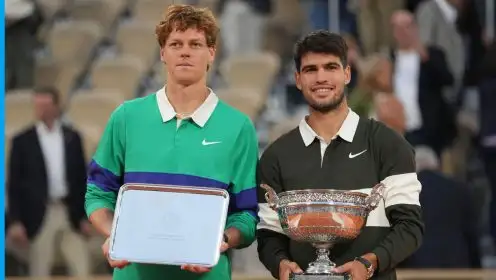 Jannik Sinner and Carlos Alcaraz at Roland Garros