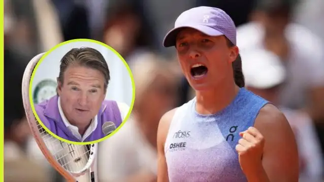 Pictured: Iga Swiatek and Jimmy Connors.