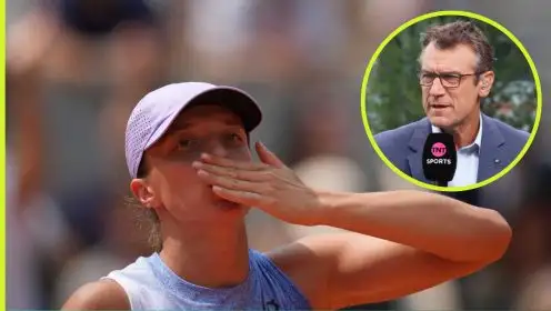 Pictured: Iga Swiatek with Mats Wilander