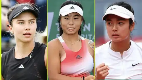 Pictured: Iva Jovic, Mingge Xu and Alex Eala