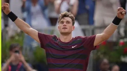 Jack Draper reacts after a win