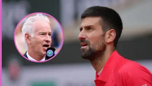 Pictured: John McEnroe and Novak Djokovic.