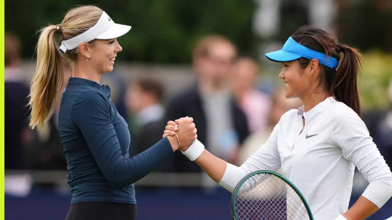 Pictured: Katie Boulter and Emma Raducanu