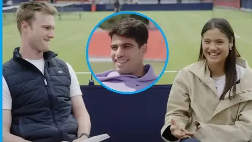 Josh Berry with Emma Raducanu and Carlos Alcaraz