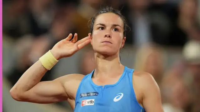 Lois Boisson reacts at the French Open