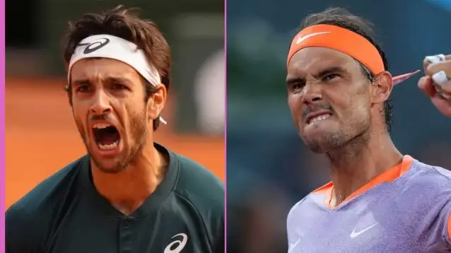 Pictured: Lorenzo Musetti and Rafael Nadal