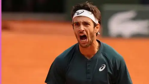 Pictured: Lorenzo Musetti celebrates