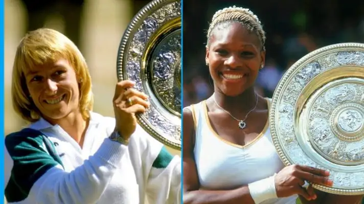 L-R: Martina Navratilova and Serena Williams.