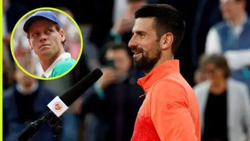 Pictured: Novak Djokovic and Jannik Sinner