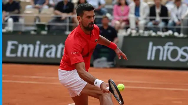 Novak Djokovic in action