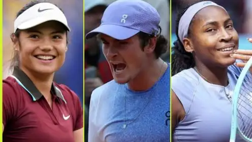L-R: Emma Raducanu, Joao Fonseca, and Coco Gauff.